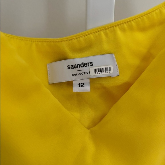 Saunders Collection Lara Yellow Maxi Length Spaghetti Strap Slip Dress Size 12 - Picture 10 of 10